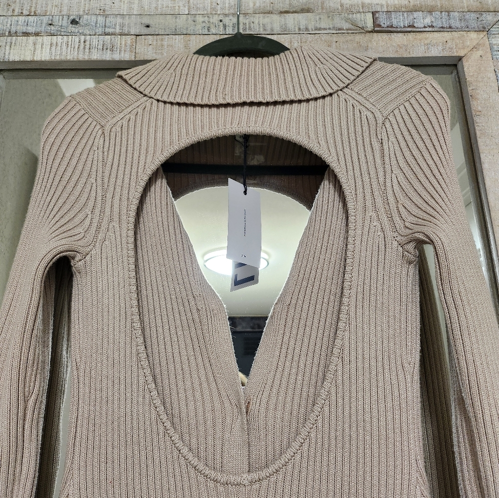 Naolin Collar Mini Dress in Taupe - Picture 7 of 7